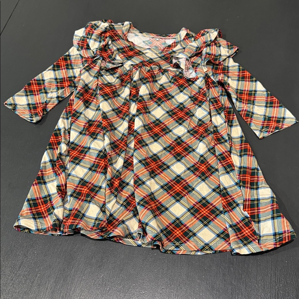 Posh Peanut 3/4 Flutter Sleeve Dress - Marqui 2T